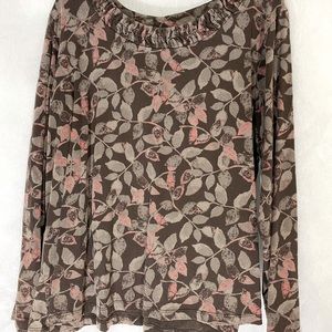 Croft & Barrow brown leaves top size X